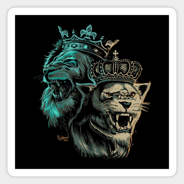 Lion & Lioness King and Queen Magnet by mustokogeni